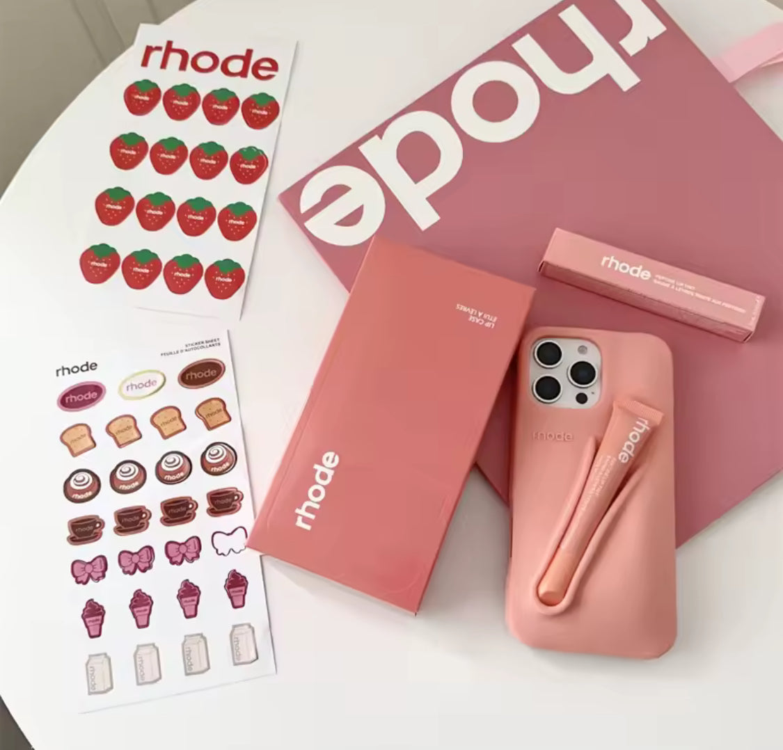 Rhode Orange iPhone 17 Pro Max 17 Pro 16 15 Case + Lipgloss & Gift