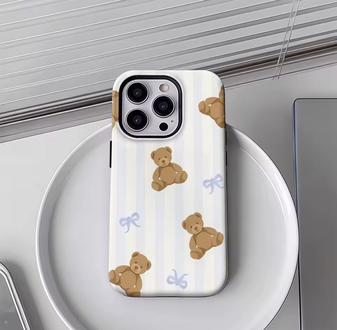 Teddy Bears with Blue Stripes IPhone17 Must-Haves Phone Case for IPhone