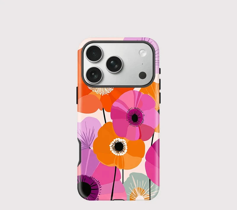 Magnetic Phone Case For iPhone 17 16 15 14 13 12 11 Pro Max Plus Air Wireless Charge for Magsafe Flower Pattern Cover