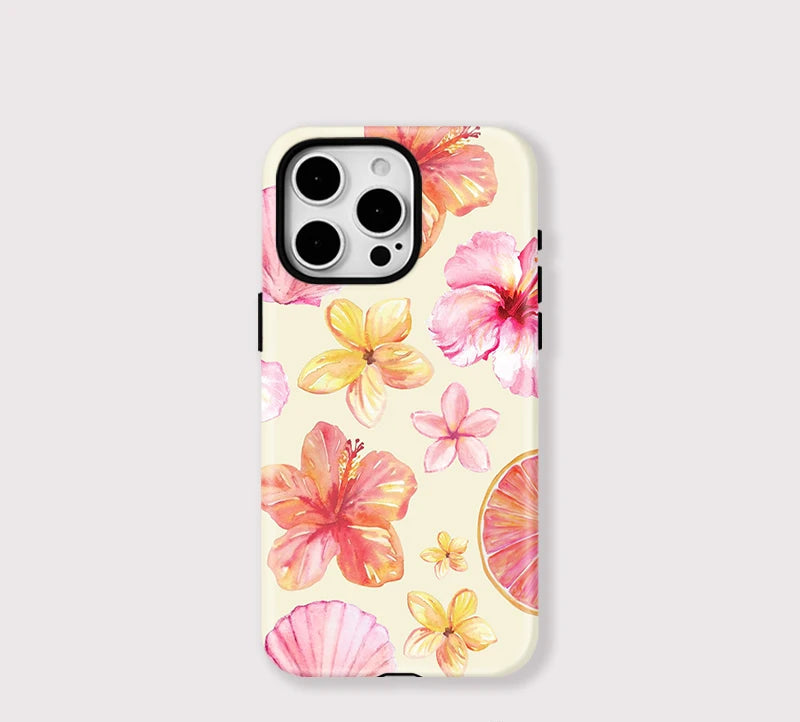 For Magsafe 2 in 1 Flower Pattern Case For iPhone 11 12 Pro 13 14 Plus 15 16 Pro Max Luxury Magnetic Shockproof Phone Cover