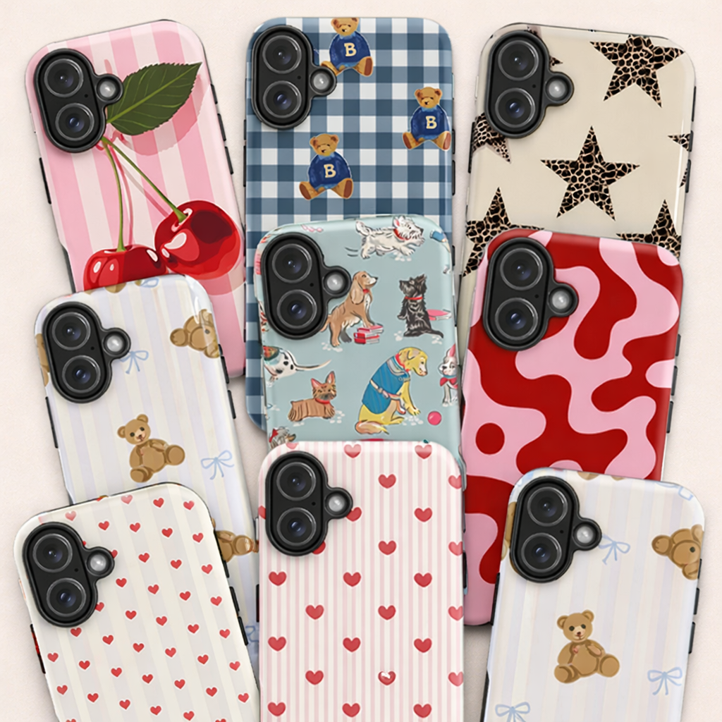 Cute iPhone Cases – Cherry, Teddy Bear, Heart & Aesthetic Covers