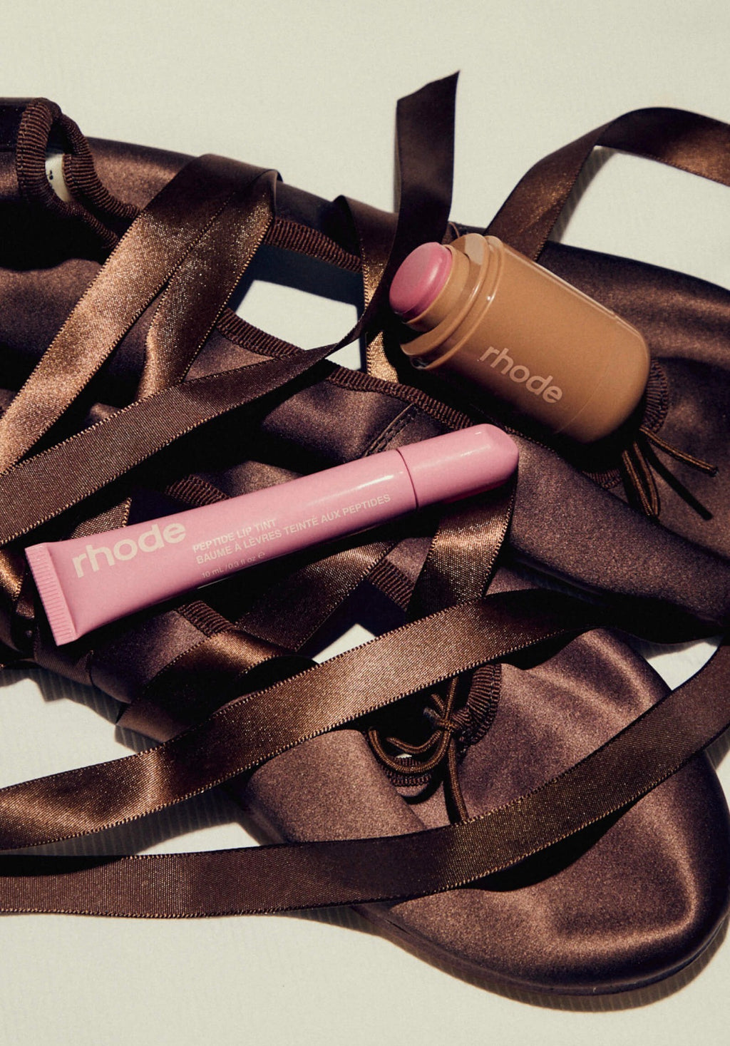 Rouge à Lèvres Teinté Rhode Ribbon & Duo Blush Piggy Pocket Coffret Brillant à Lèvres Rhode
