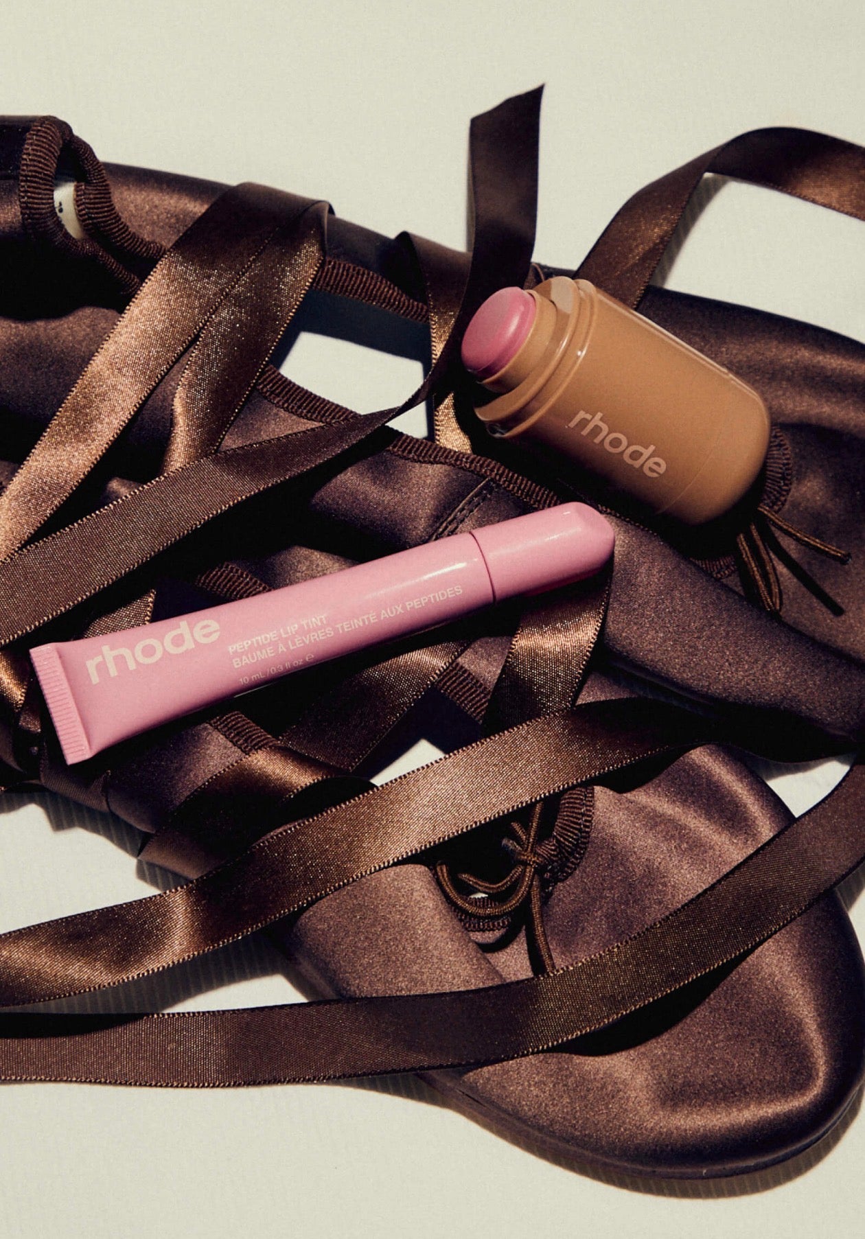 Rouge à Lèvres Teinté Rhode Ribbon & Duo Blush Piggy Pocket Coffret Brillant à Lèvres Rhode