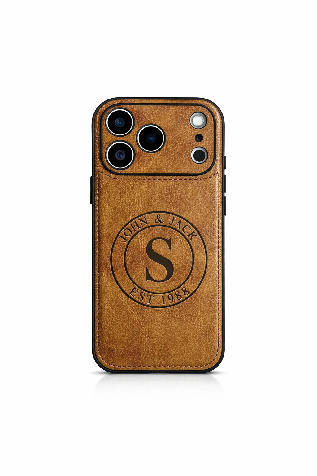 Custom Monogram Leather Phone Case – Personalized Initial Case