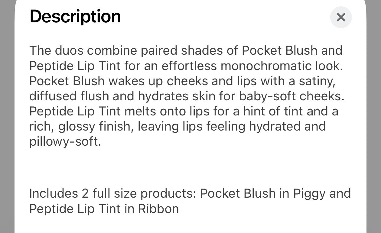 Rouge à Lèvres Teinté Rhode Ribbon & Duo Blush Piggy Pocket Coffret Brillant à Lèvres Rhode