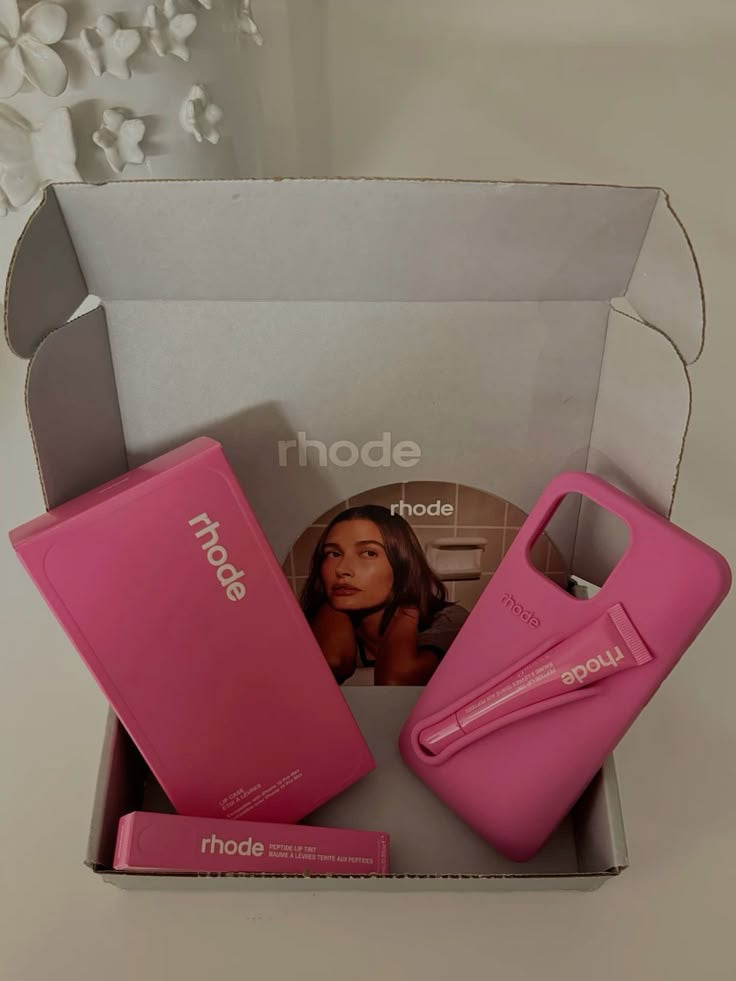 Rhode Rose iPhone 17 Pro Max 17 Pro 16 15 Case + Lipgloss & Gift Bag