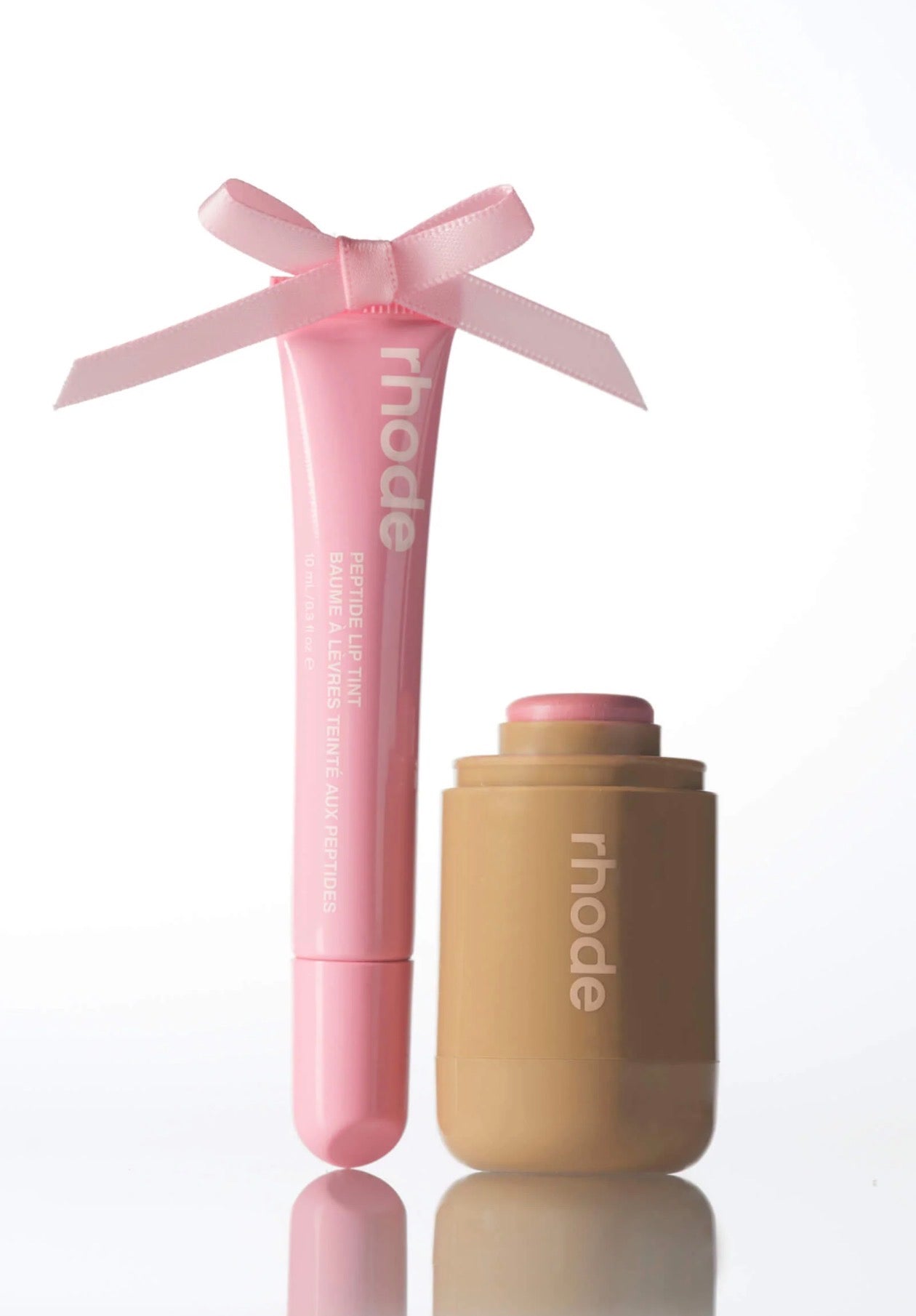 Rouge à Lèvres Teinté Rhode Ribbon & Duo Blush Piggy Pocket Coffret Brillant à Lèvres Rhode