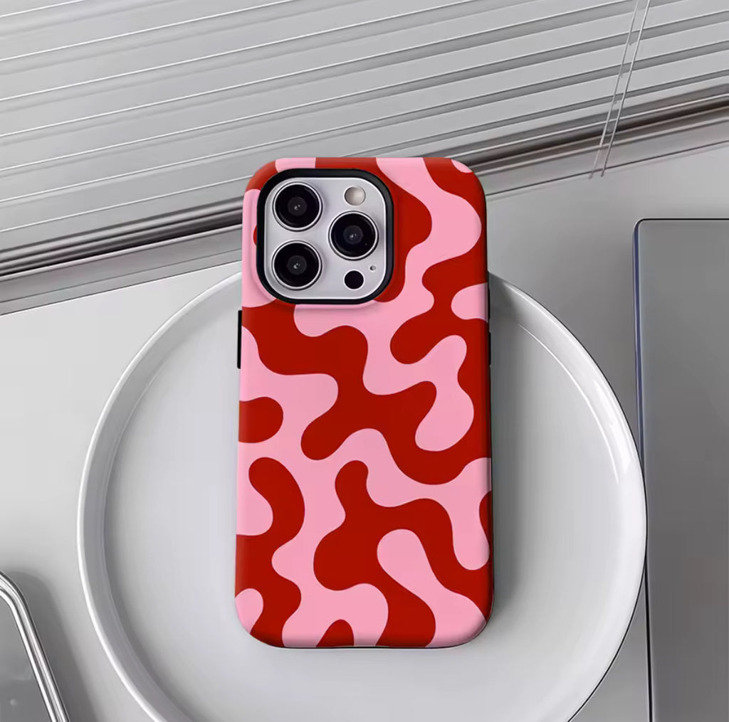 Artistic Red Pink Fluid Pattern IPhone17 Must-Haves Phone Case for IPhone