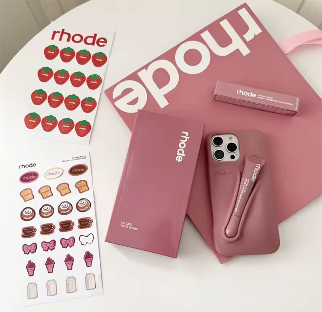 Rhode Lmage iPhone 17 Pro Max 17 Pro 16 15 Case + Lipgloss & Gift Bag