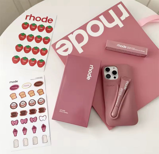 Rhode Lmage iPhone 17 Pro Max 17 Pro 16 15 Case + Lipgloss & Gift Bag