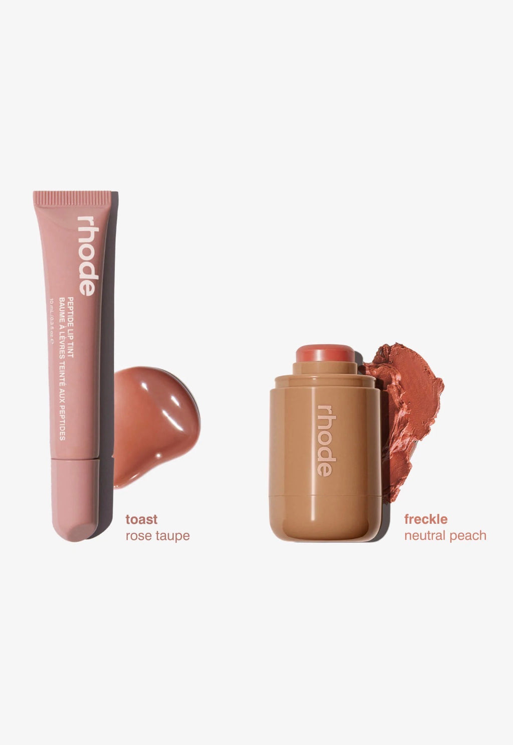 Rhode Toast Lip Tint & Freckle Pocket Blush  Rhode Lip Gloss + Blush Set