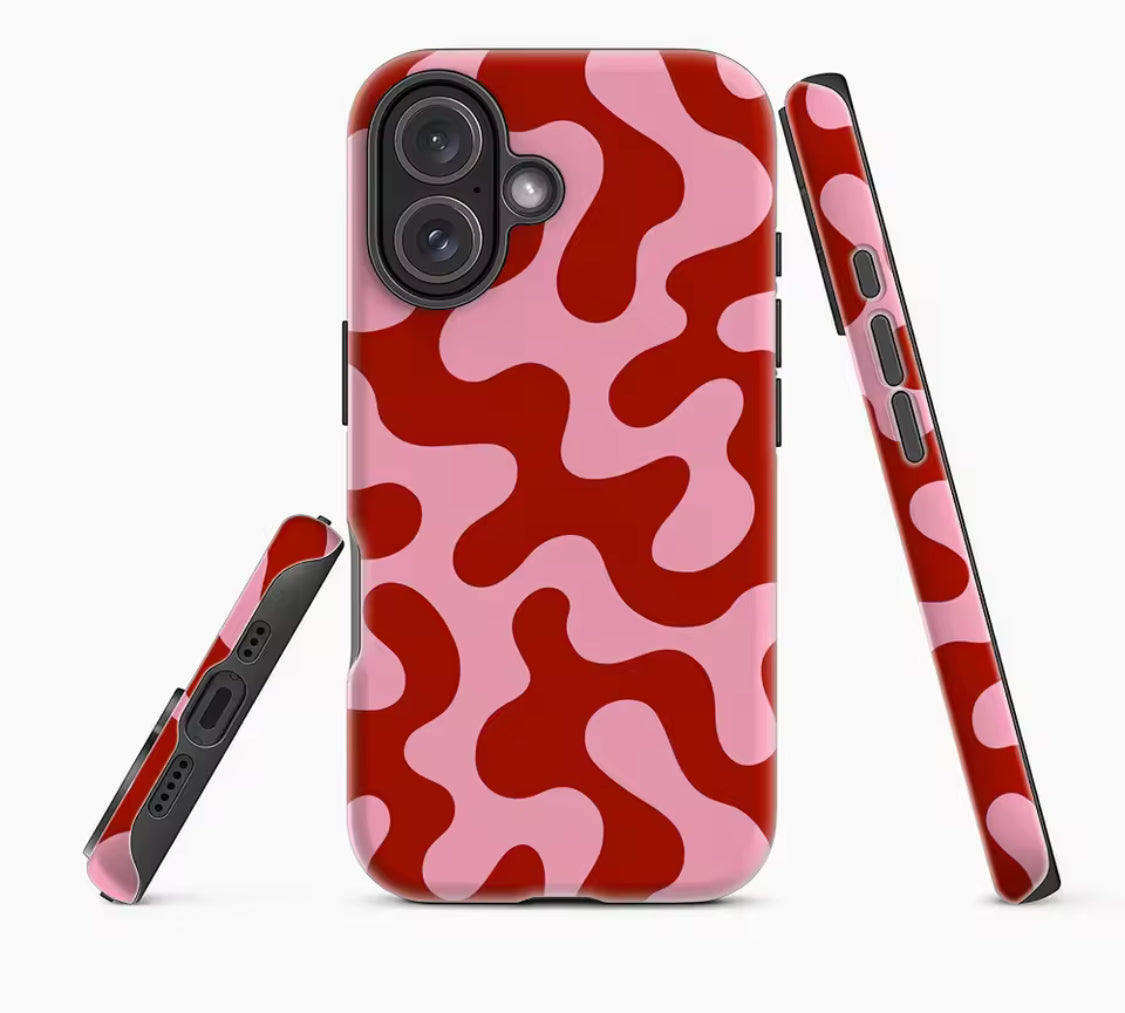 Artistic Red Pink Fluid Pattern IPhone17 Must-Haves Phone Case for IPhone Main image