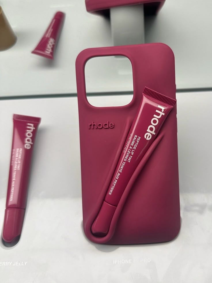 Rhode Phone Case Raspberry with Lipgloss | iPhone Case Rhode Phone Case Raspberry with Lipgloss | iPhone Case