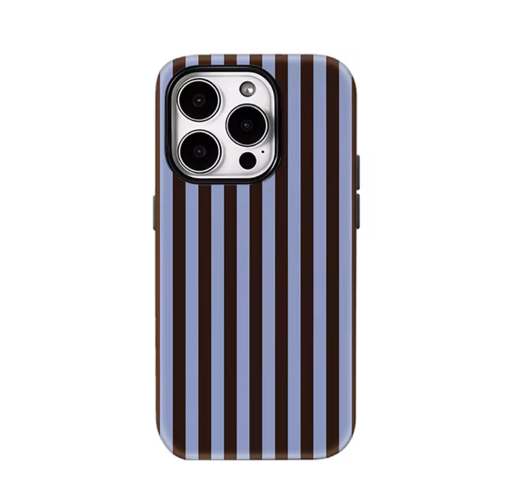 Contrasting Brown Blue Stripes IPhone17 Must-Haves