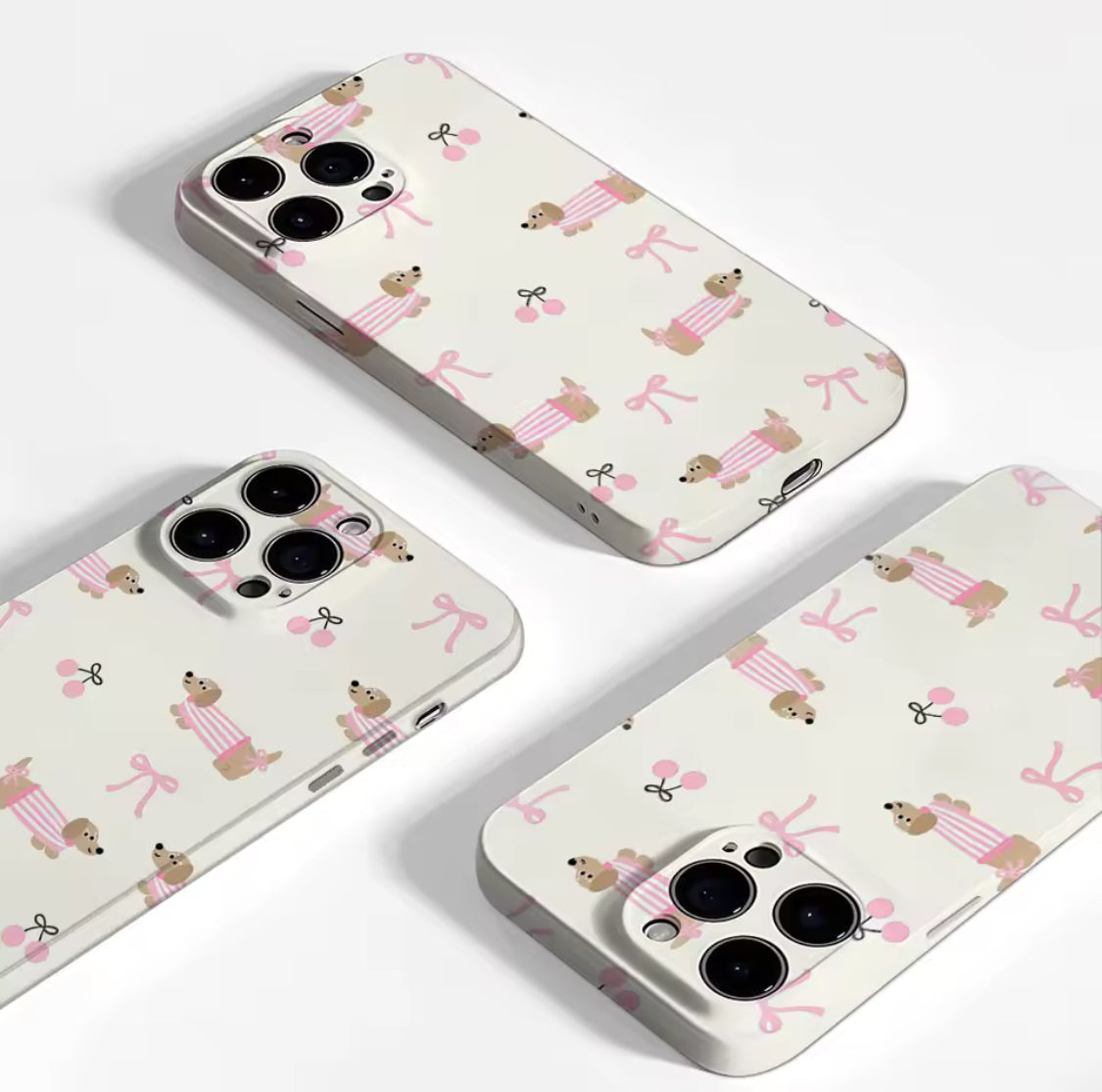 Dachshund Cherry Bow Print IPhone17
