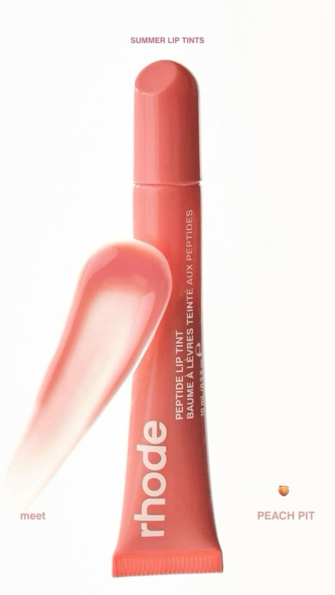 Rhode Peptide Lip Tint Peach Pit Glossy Hydrating Lip Tint