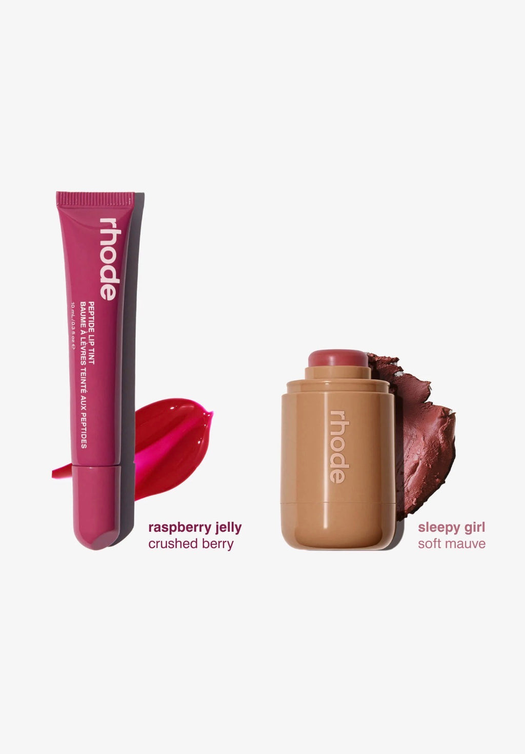 Teinte à lèvres gelée de framboise et duo de fards à joues de poche « Sleepy Girl » Rhode