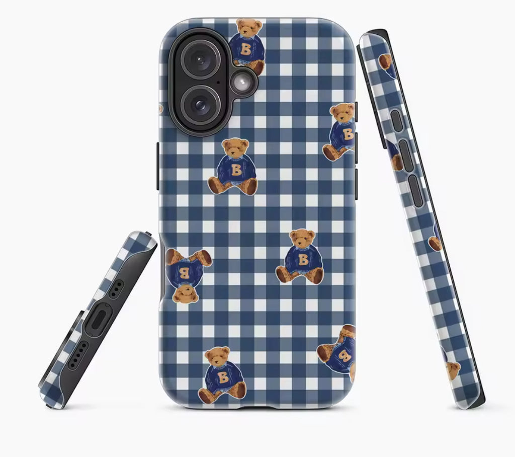 Plaid Teddy Charm IPhone17 Must-Haves