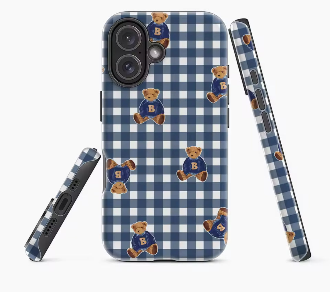 Plaid Teddy Charm IPhone17 Must-Haves