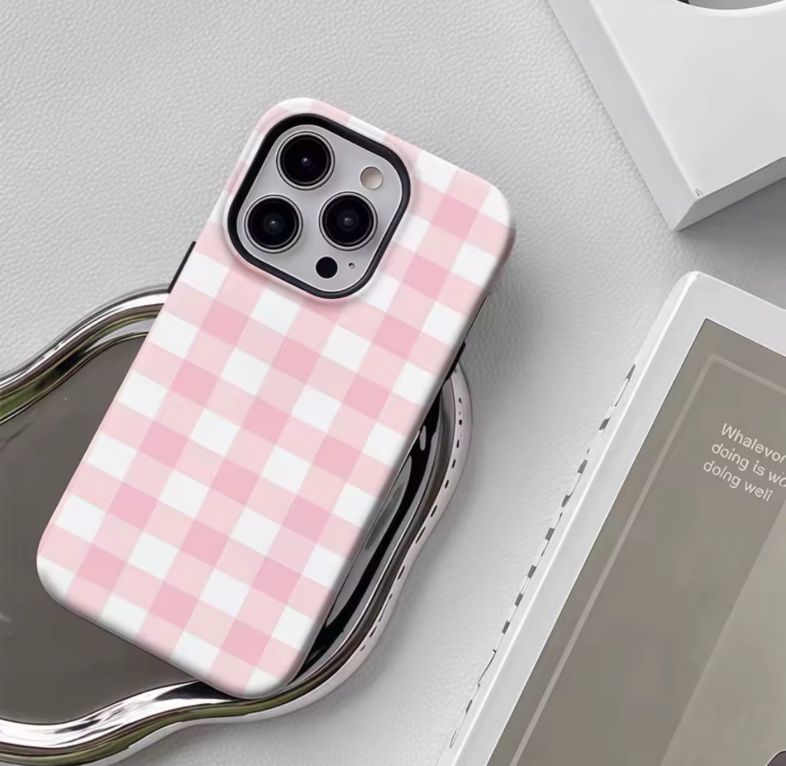 Pink & White Gingham IPhone17 Must-Haves Phone Case for IPhone