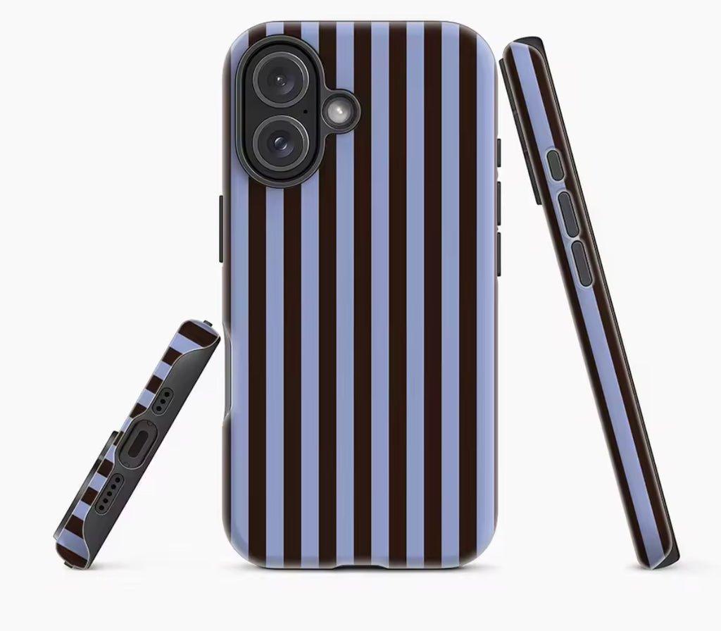 Contrasting Brown Blue Stripes IPhone17 Must-Haves