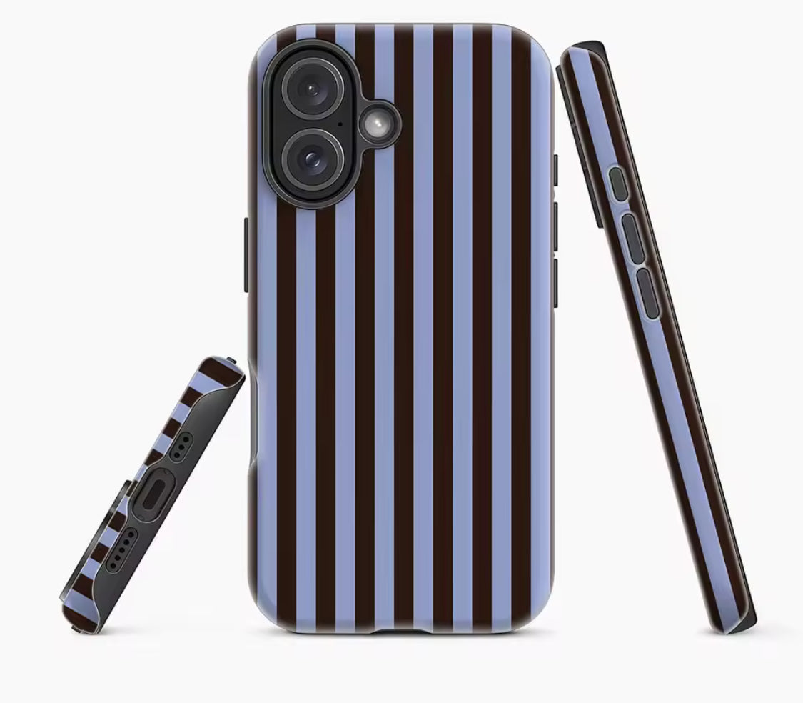 Contrasting Brown Blue Stripes IPhone17 Must-Haves