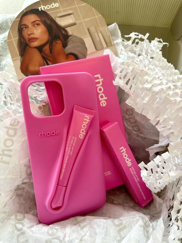 Rhode Rose iPhone 17 Pro Max 17 Pro 16 15 Case + Lipgloss & Gift Bag
