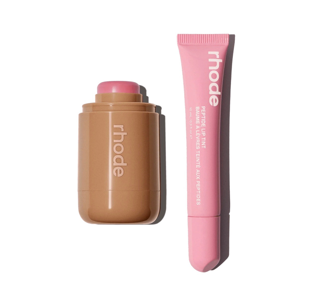 Rouge à Lèvres Teinté Rhode Ribbon & Duo Blush Piggy Pocket Coffret Brillant à Lèvres Rhode
