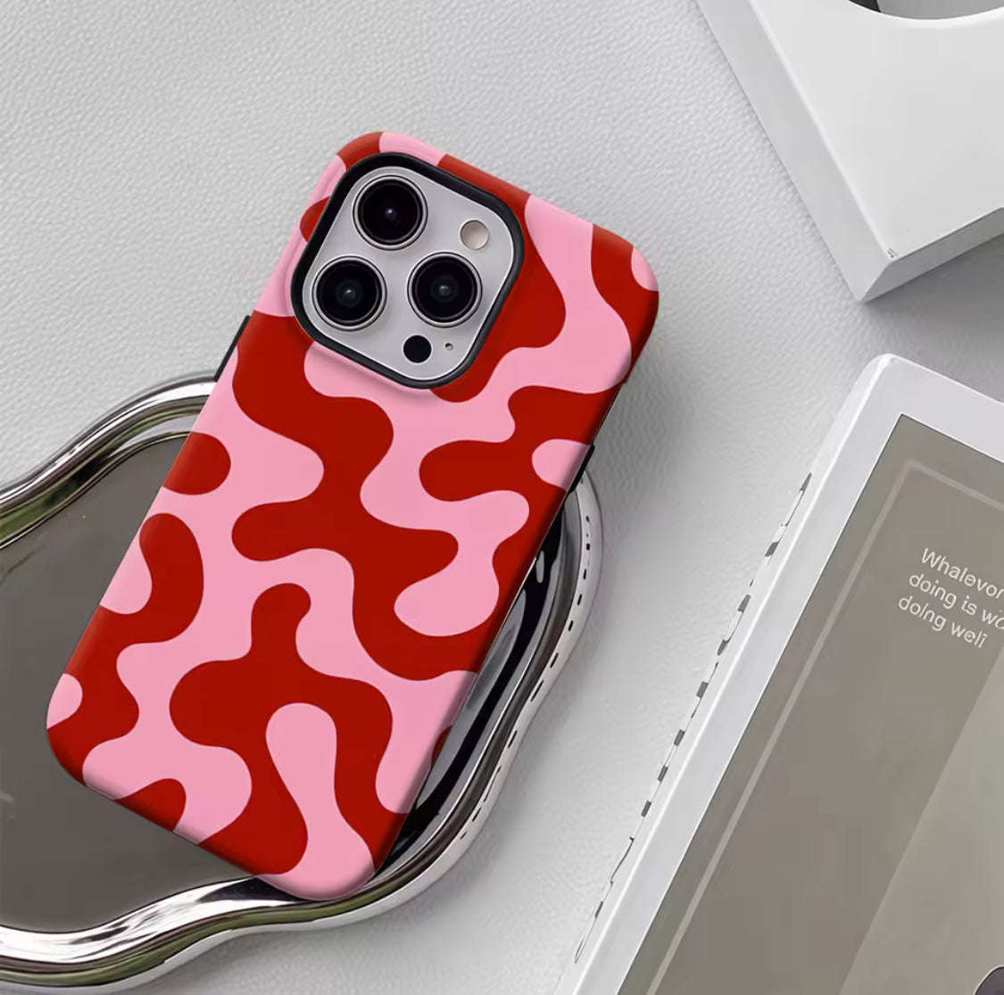 Artistic Red Pink Fluid Pattern IPhone17 Must-Haves Phone Case for IPhone