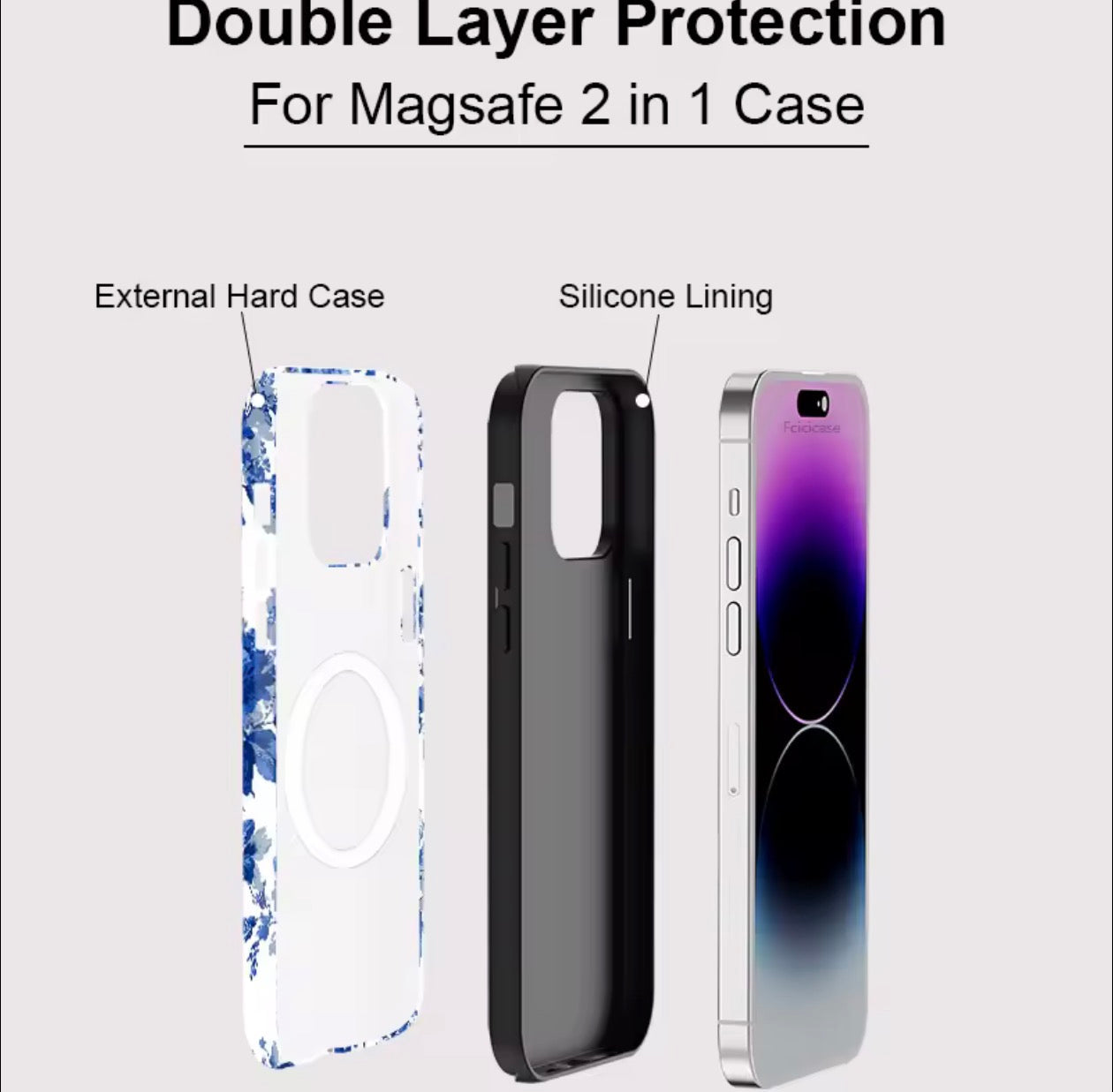Coque de téléphone florale en porcelaine bleue