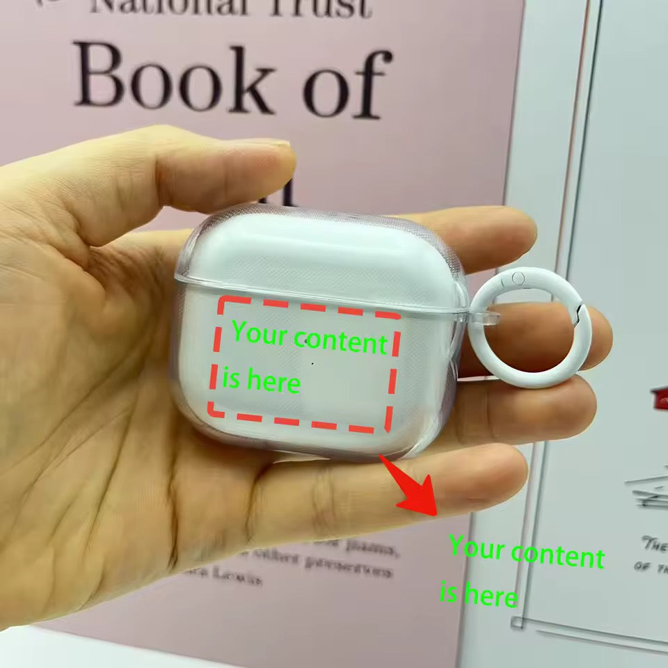 Custom AirPods Case with Name  Personalized Clear AirPods Cover