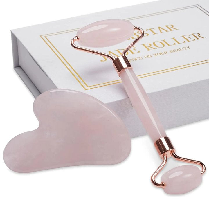 Face Roller & Gua Sha Set for Face & Neck Massage