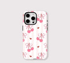 Cherry Bow iPhone Hülle – Coquette Stoßfeste MagSafe Hülle