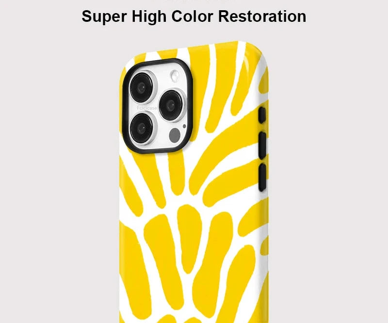 Gelbe abstrakte iPhone-Hülle – Ästhetisches stoßfestes Cover