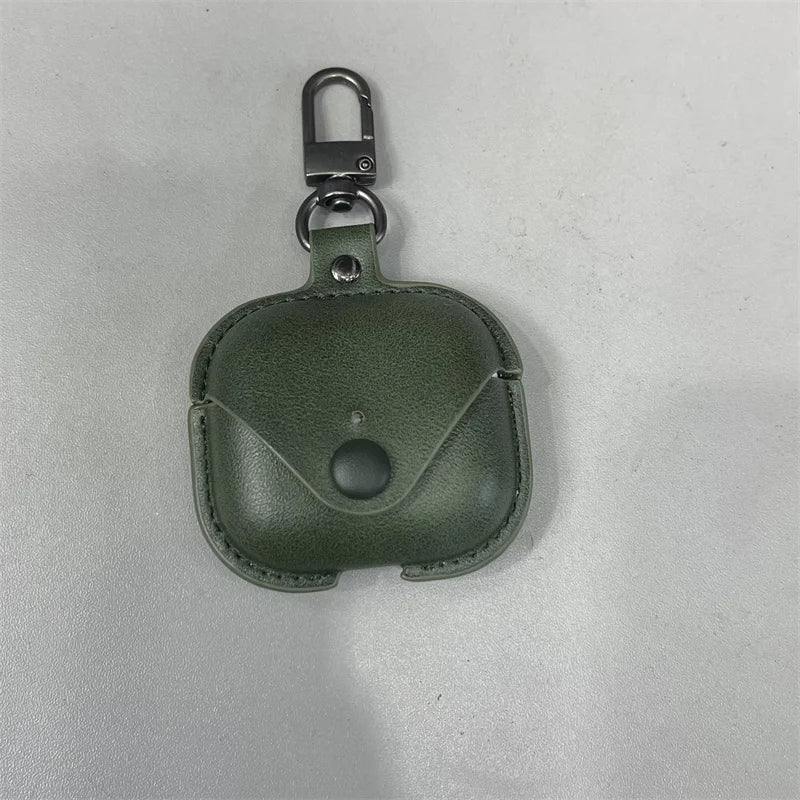 Custom Initials Leather AirPods Case with Clip – Personalized Name Case