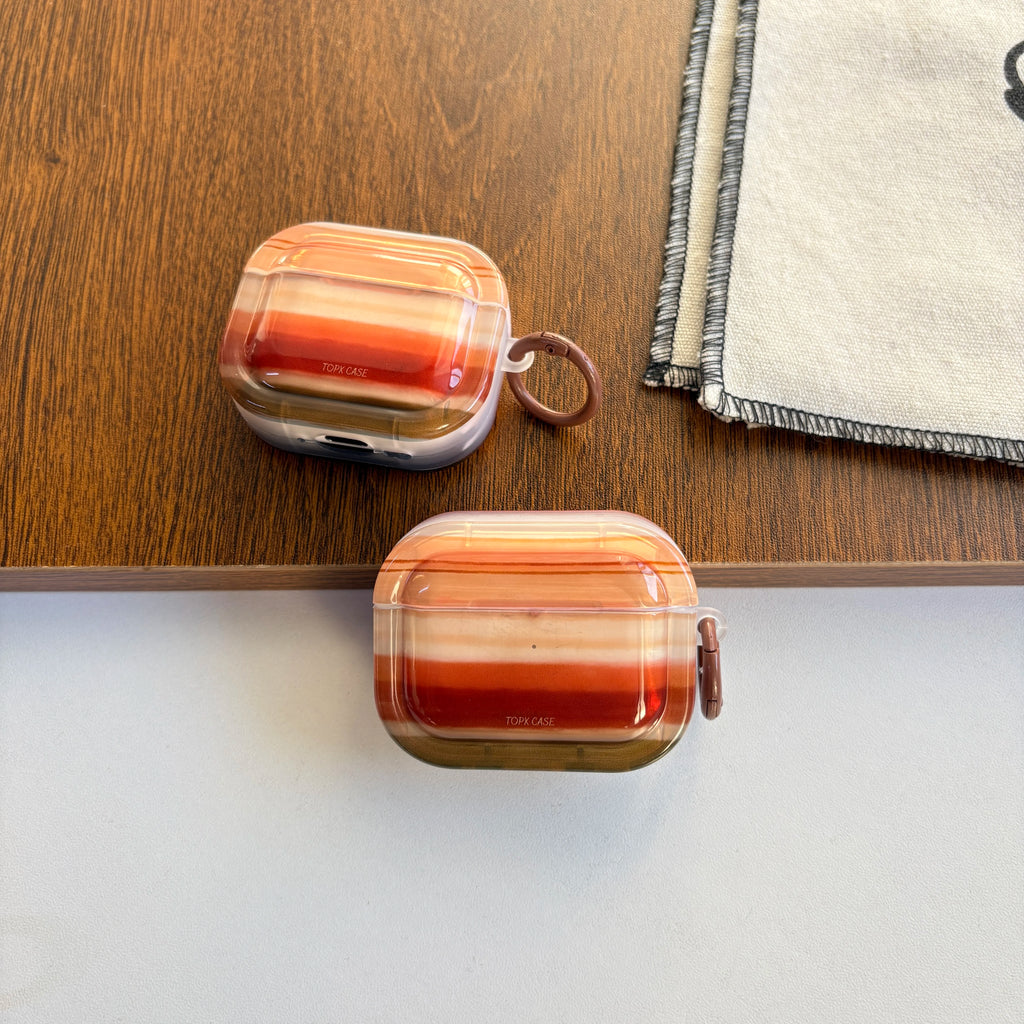 Sunset Gradient AirPods Case – Aesthetic Transparent Protective Cover