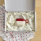 Cute Red Polka Dot Heart AirPods Case – Aesthetic Protective Cover