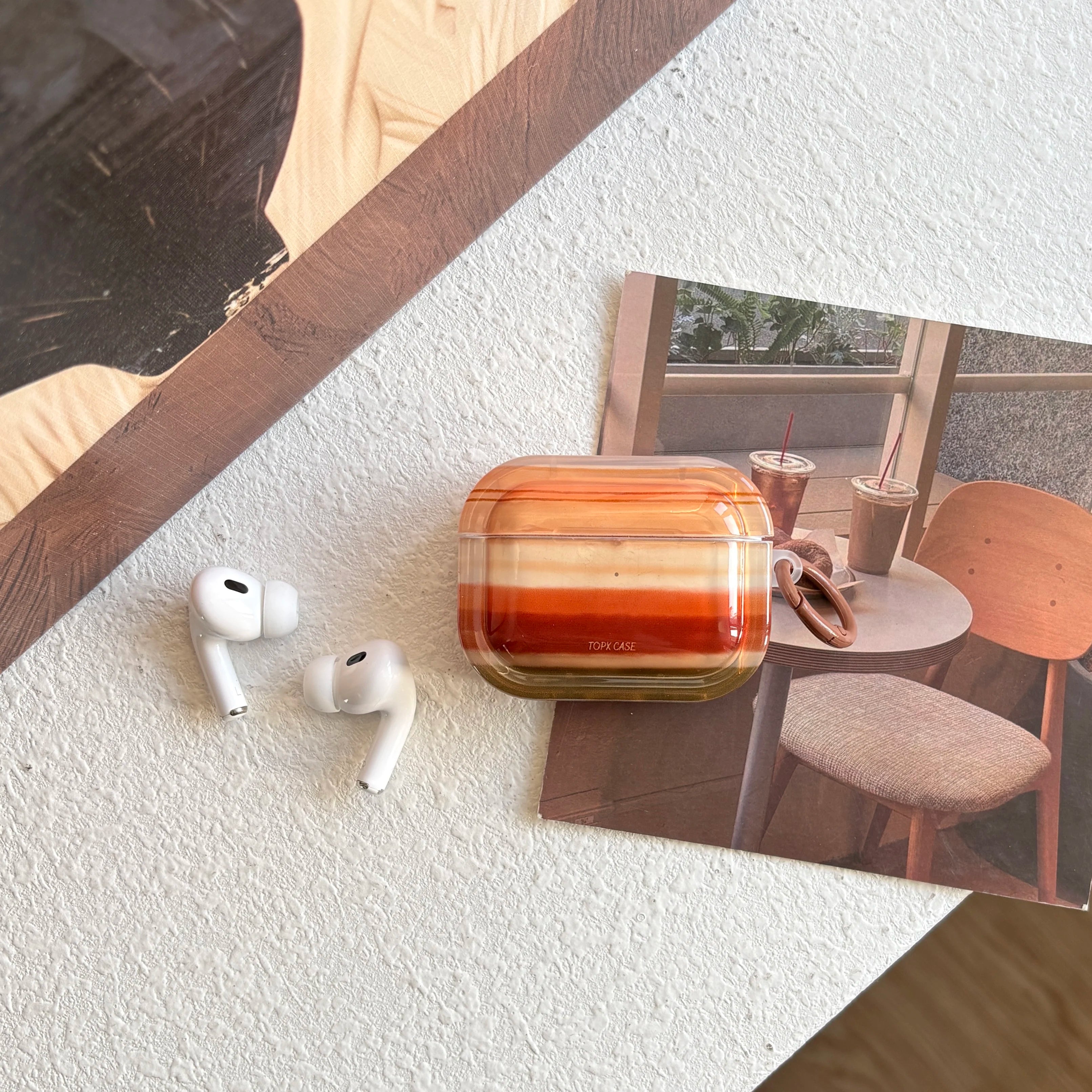 Sunset Gradient AirPods Case – Aesthetic Transparent Protective Cover