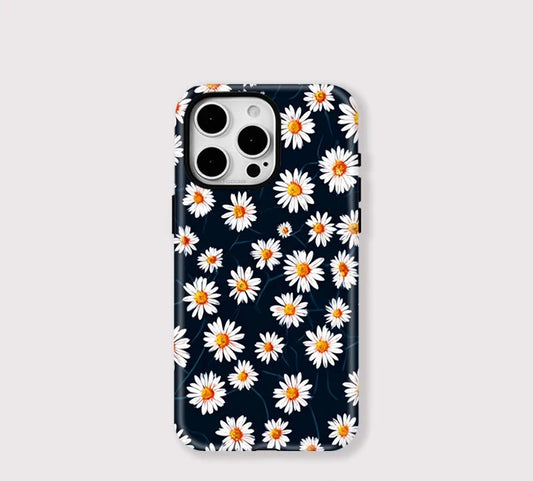 Wireless Charge For Magsafe Phone Case For iPhone 15 14 13 12 11Pro Max 15 16 Plus Daisy Flower Pattern Magnetic Cover