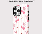 Cherry Bow iPhone Hülle – Coquette Stoßfeste MagSafe Hülle