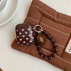 Heart Charm AirPods Case – Aesthetic Protective Cover with Beaded Strap