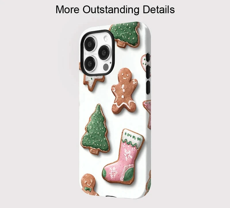Niedliche Weihnachts-iPhone-Hülle – stoßfestes Lebkuchen-MagSafe-Cover