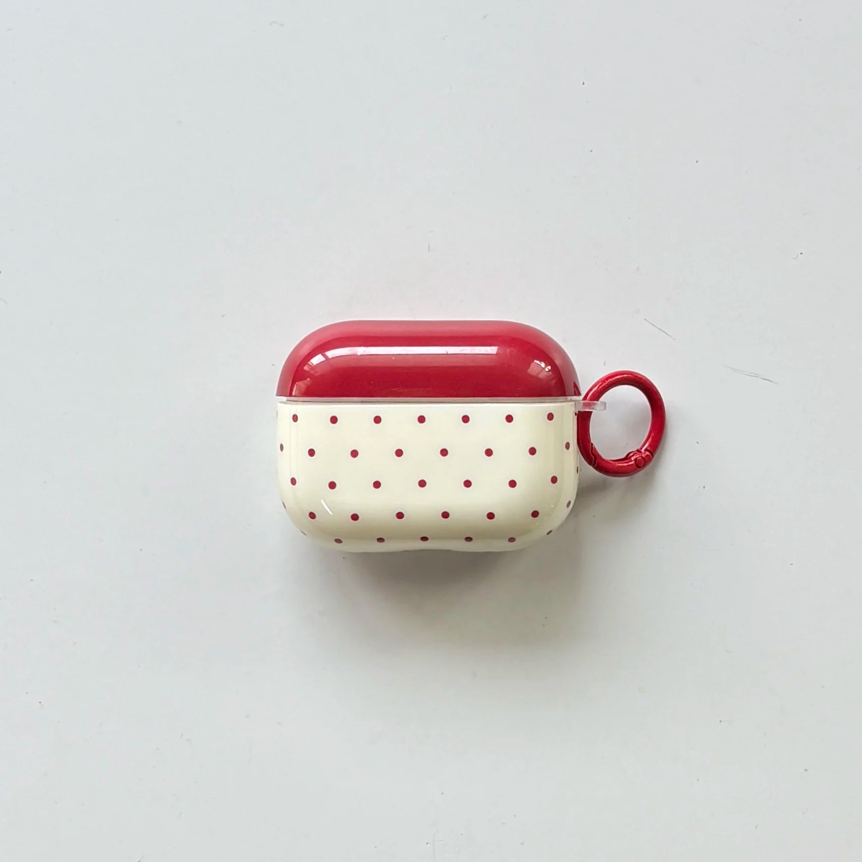Cute Red Polka Dot Heart AirPods Case – Aesthetic Protective Cover