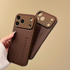 Custom Vertical Name Leather Phone Case – Personalized Engraved Initial & Text Case