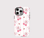 Cherry Bow iPhone Hülle – Coquette Stoßfeste MagSafe Hülle