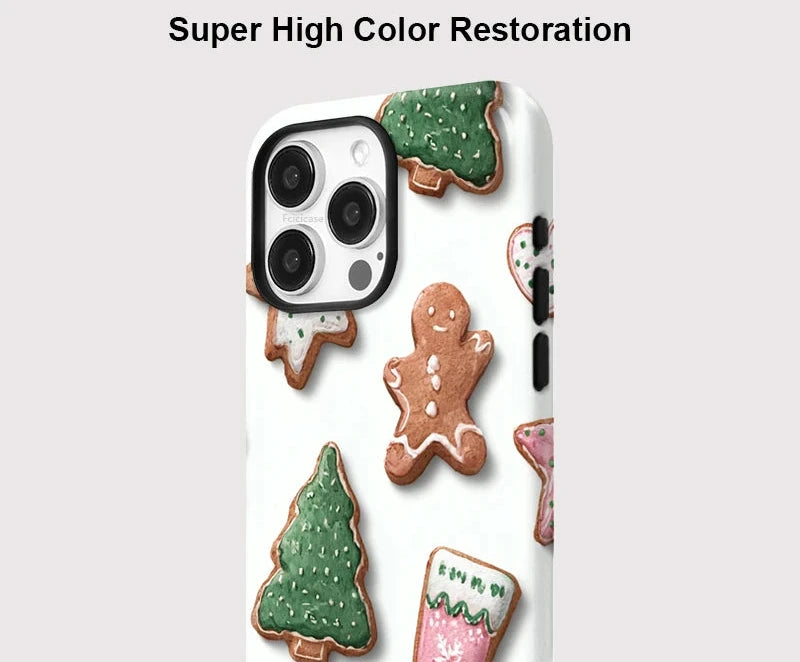 Niedliche Weihnachts-iPhone-Hülle – stoßfestes Lebkuchen-MagSafe-Cover