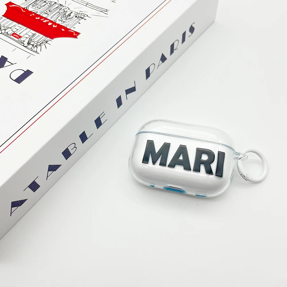 Custom AirPods Case with Name  Personalized Clear AirPods Cover