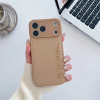 Custom Vertical Name Leather Phone Case – Personalized Engraved Initial & Text Case