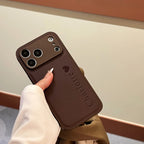 Custom Vertical Name Leather Phone Case – Personalized Engraved Initial & Text Case