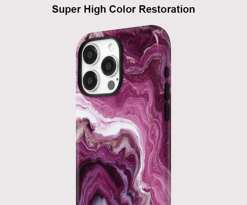 Pink Marmor iPhone Hülle – Luxuriöse stoßfeste MagSafe Schutzhülle
